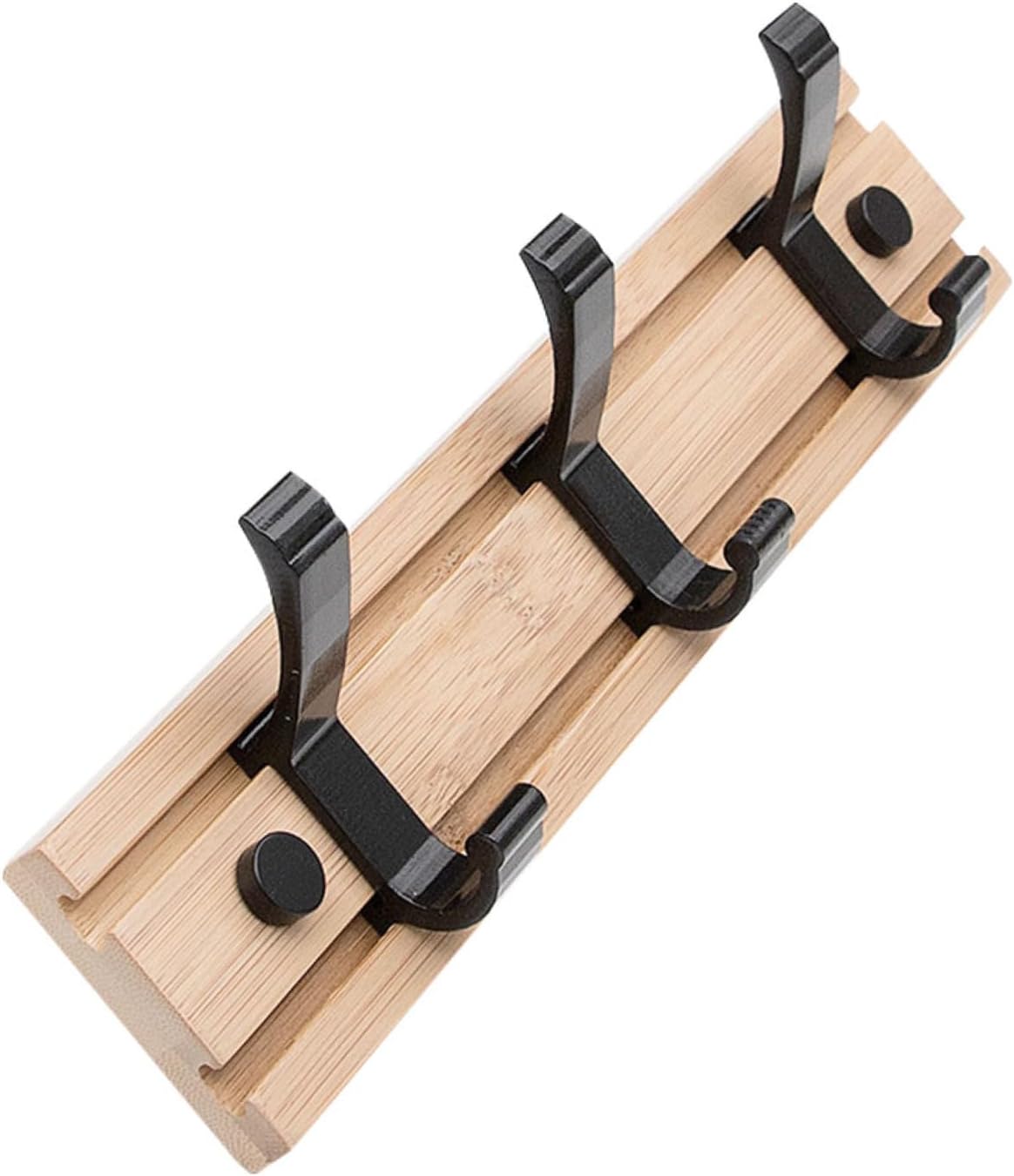Multi-Purpose Coat Hat Rack Eco-Friendly Bamboo Hooks Wall Mounted Hanger