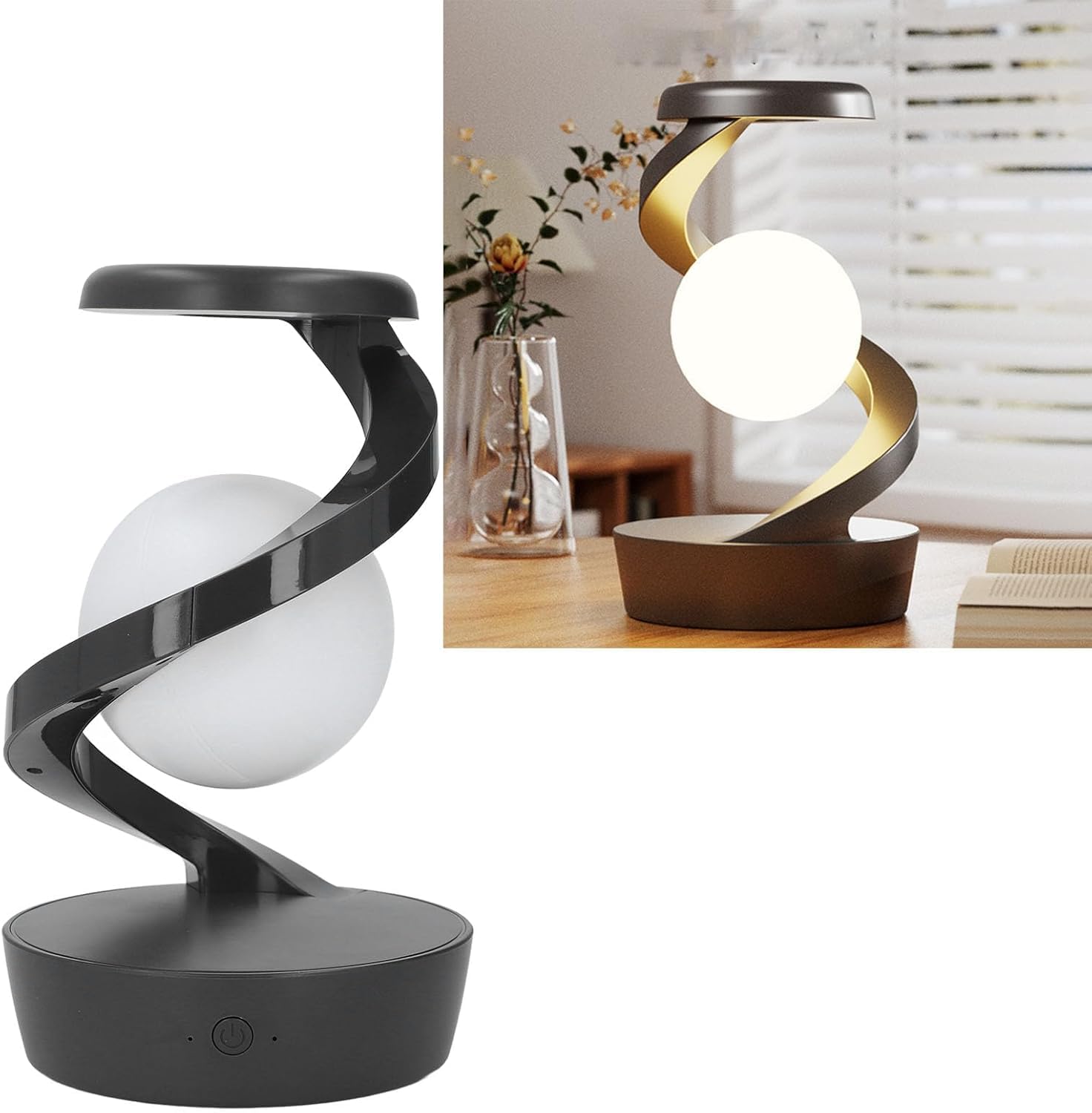 Lampe De Table Flottante Créative 15W - Chargeur Sans Fil - Rotation RVB