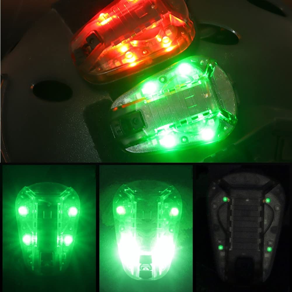 MiOYOOW Taktisches Helmlicht Erkennungslicht taktisches IR Blitzlicht LED Klipp Lichter für schnelle Rettungsabenteuer im Freien (ohne Batterie)