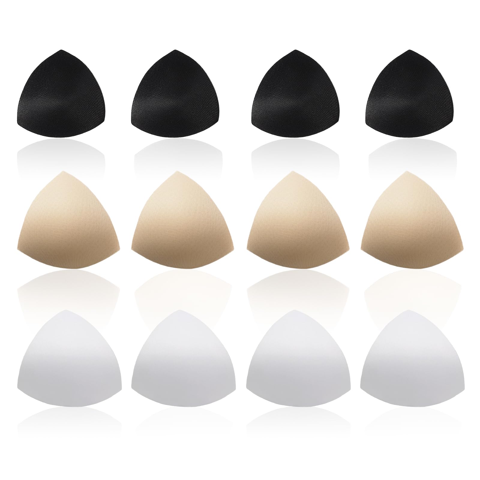 FUIPVGI 6 Pairs Bra Pads Inserts, Bra Inserts, Triangle Shape Removable Bra Pads Inserts Women's Comfy Sports Cups Bra Insert, Bra Inserts Push Up for Bikini Lingerie Top Swimsuit (Multicolor)