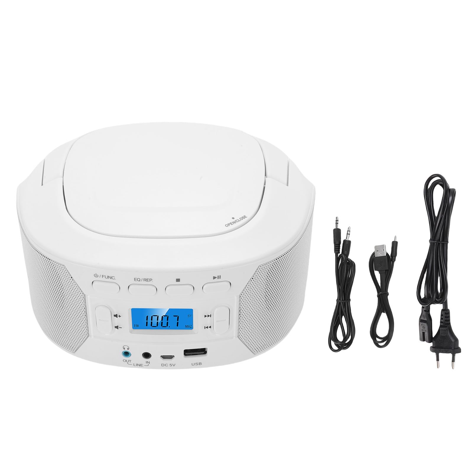 CHICIRIS Lettore CD Portatile Bluetooth Portatile con Caricamento Dall'alto MP3 USB AUX per Uso Domestico Ed Esterno (Spina europea)