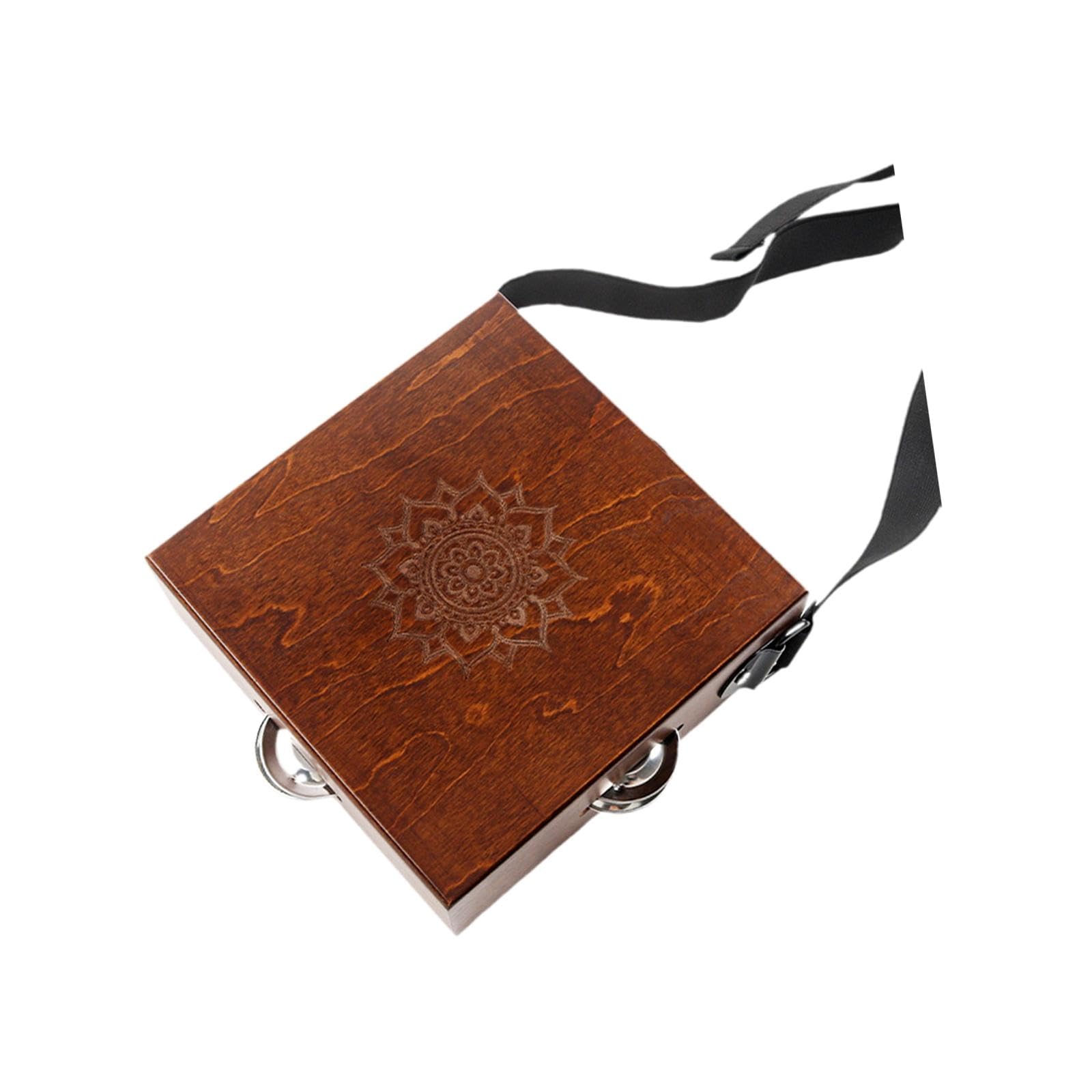 Cajon Portable, Tambour D'accompagnement pour Débutants et Professionnels. Instrument de Musique Facile à Transporter pour Les Artistes de Rue, Carré Marron