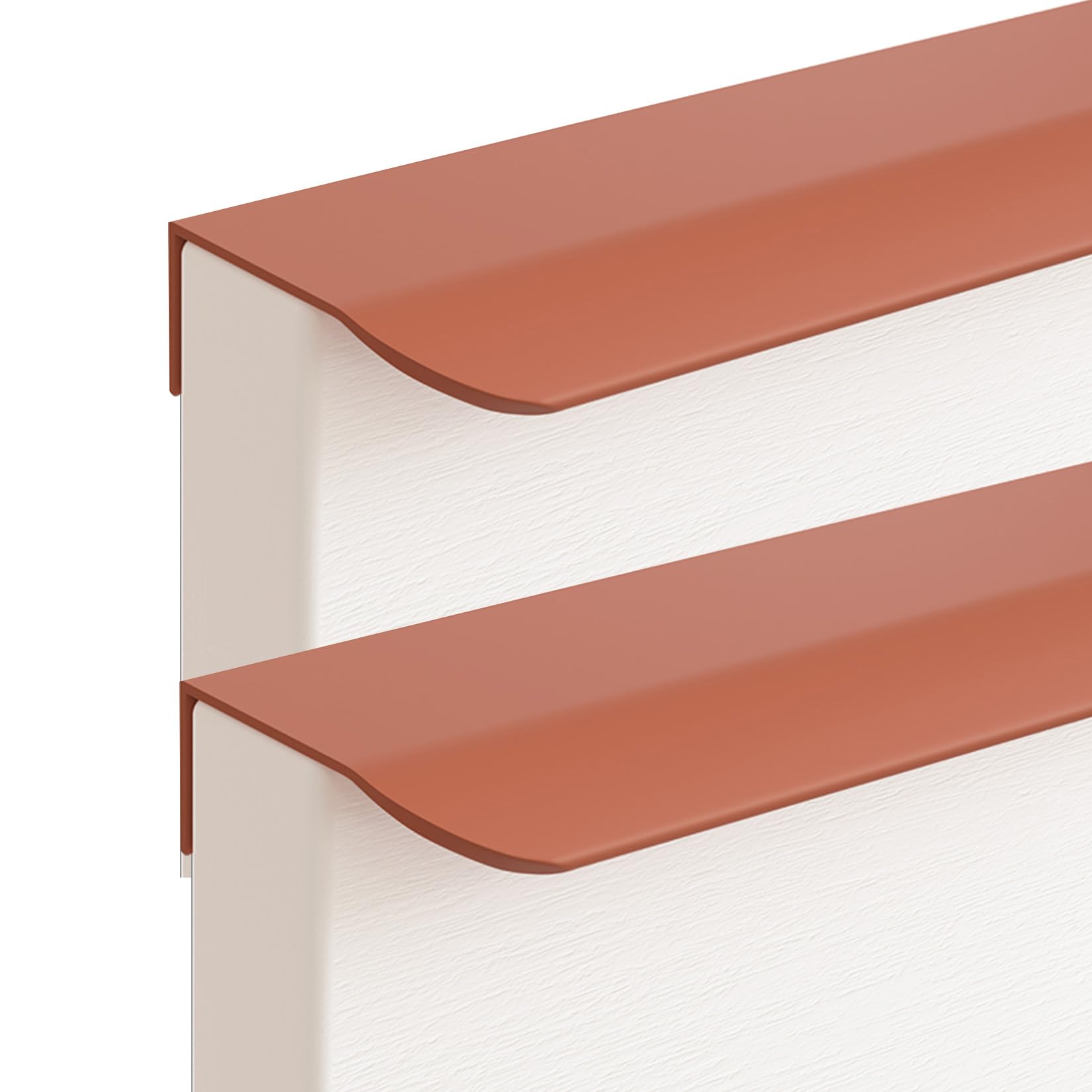 Fqflxy6589 Orange 2 Packs Concealed Kitchen Cupboard Handles,Hidden Drawer Pulls,Finger Edge Pull Aluminum Alloy Cabinet Invisible Furniture Profile Door Knob For Wardrobe,Bathroom,Living Room (300Mm,)