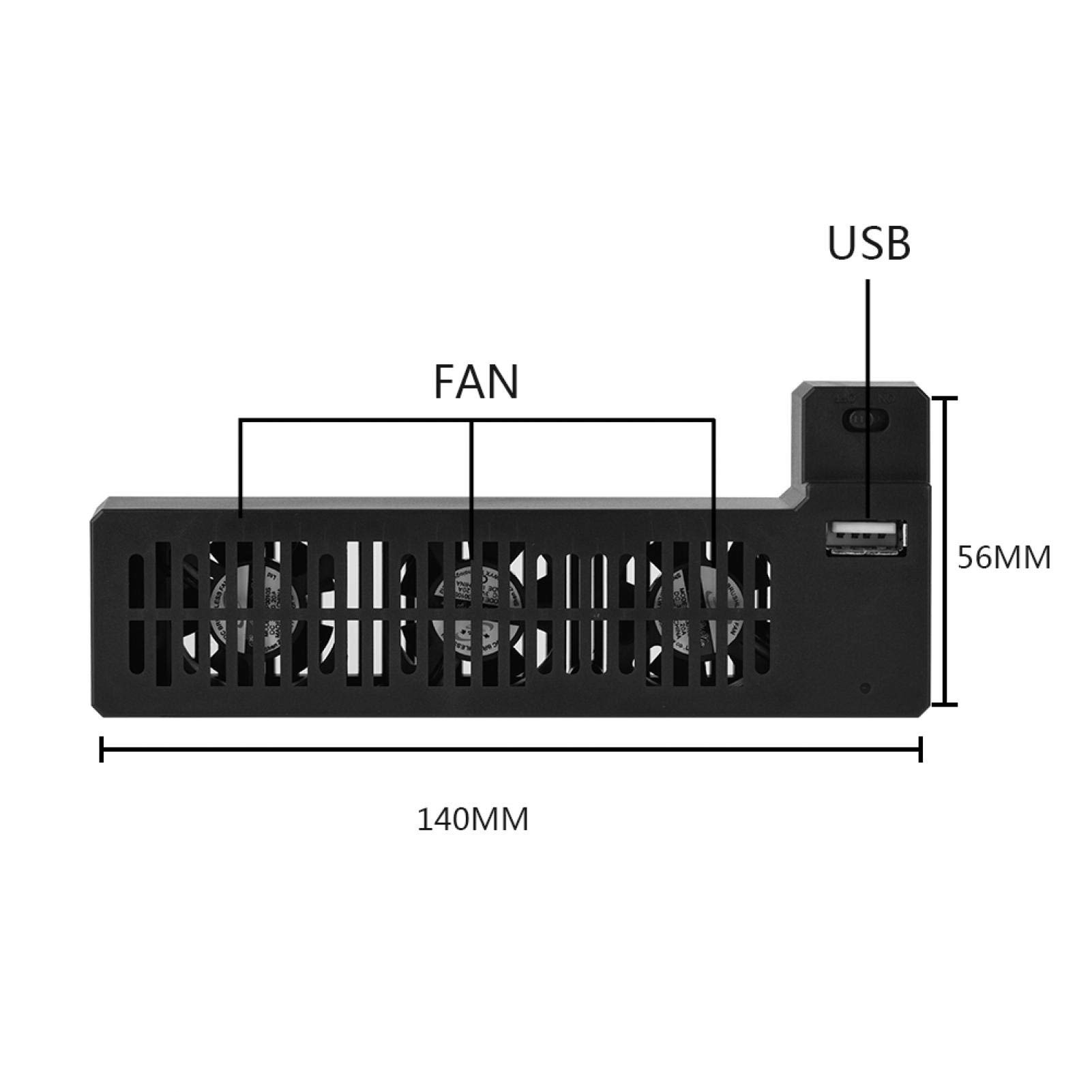 Ventilateur de refroidissement externe pour ONE X - Dissipation thermique à trois ventilateurs Radiateur USB Ventilateur de console de jeu Refroidisseur monté latéralement -