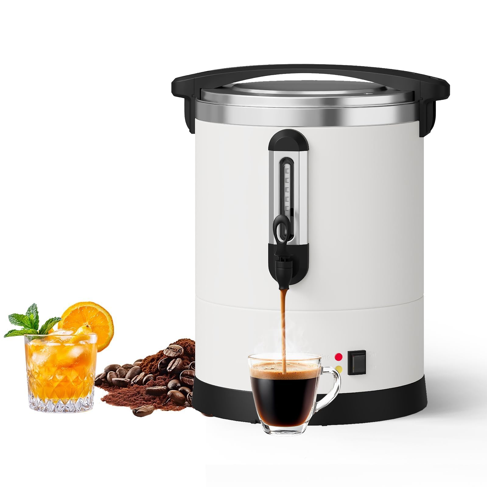 80-Cup (12l / 3.2 Gallon) Commercial Coffee Urn – Stainless Steel Electric Hot Beverage Dispenser with Double-Wall Insulation, Ideal for Weddings, Parties, Catering, and Buffets