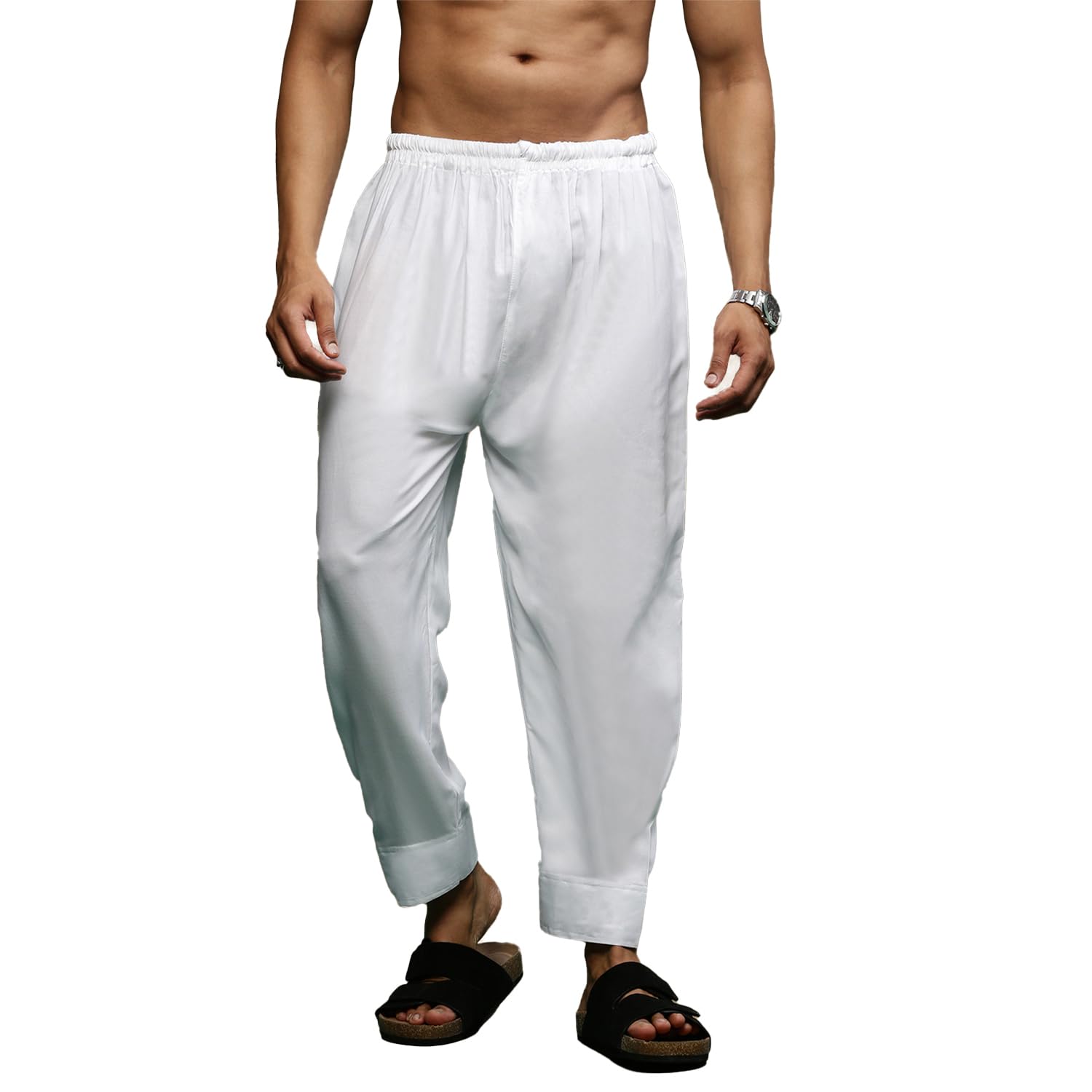 sanwara Men's Classy White Rayon Patiala Salwar-picture-33