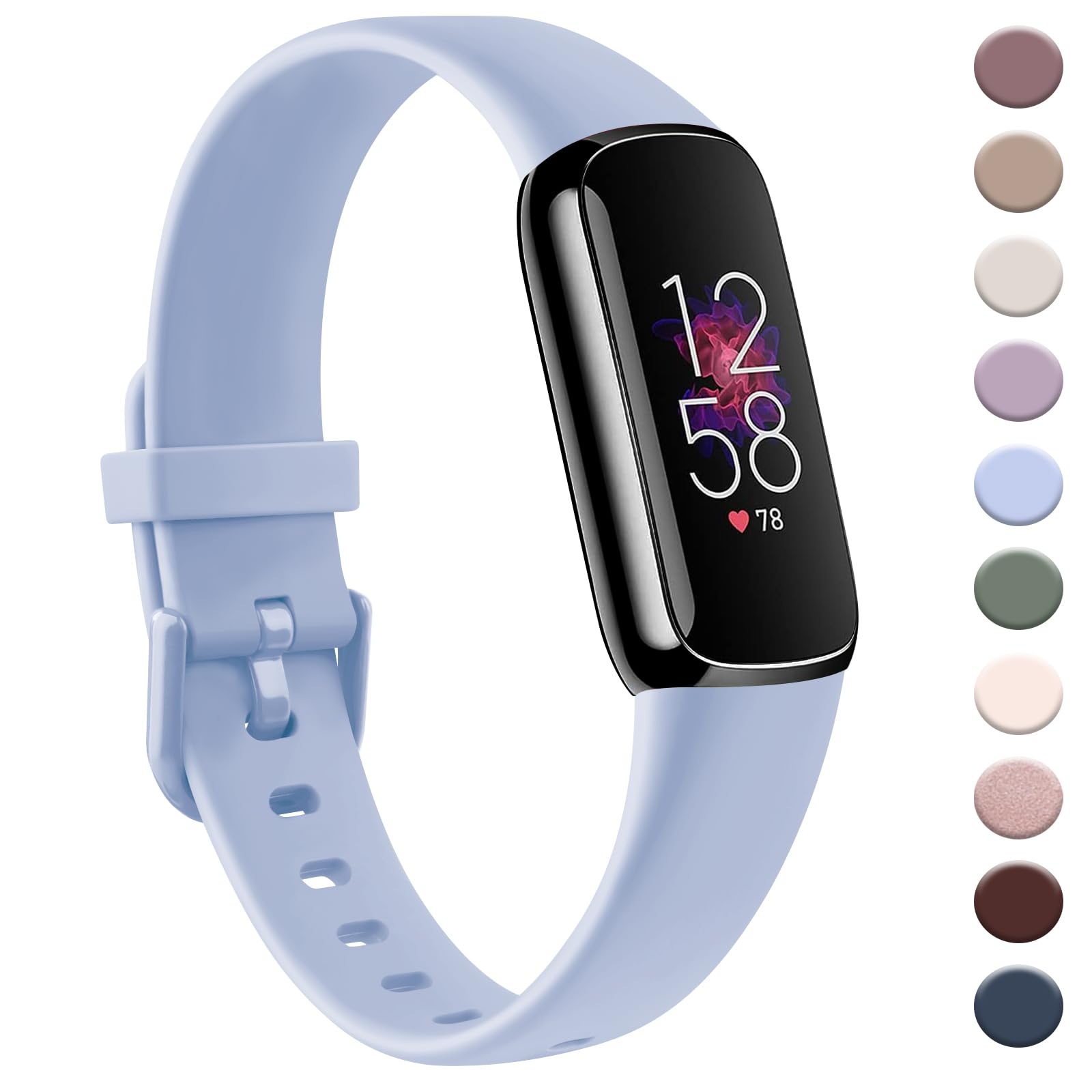 AK Sport Band Compatible with Fitbit Luxe, Soft Silicone Replacement Sport Straps Wristbands for Fitbit Luxe Fitness and Wellness Tracker