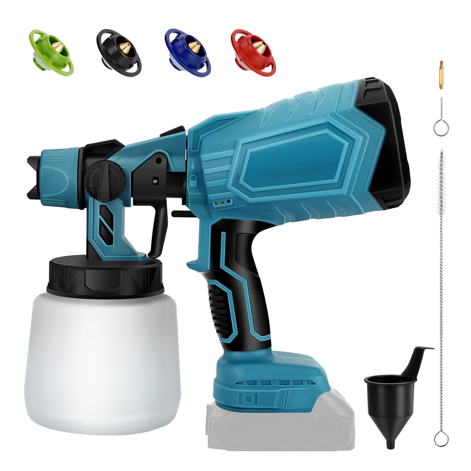 Cordless Fence Paint Sprayer Compatible with Makita 18V/21V Battery, With 5 Nozzles,800ML Detachable Container, Paint Sprayer for Fences and Sheds, Cabinets, Doors (Battery Not Included)