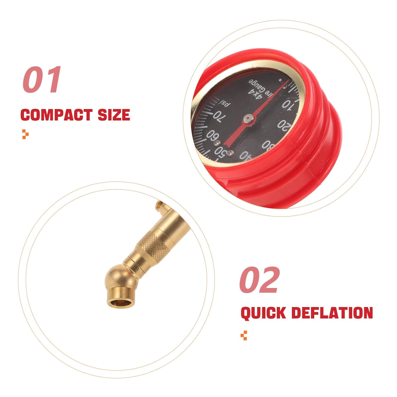 Pointer Tire Pressure Gauge for Car and Truck Quick Deflation