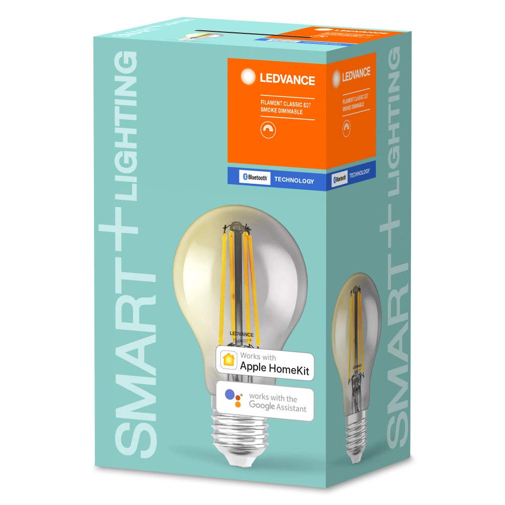LEDVANCE Smarte LED-Lampe mit Bluetooth Mesh Technologie, Sockel E27, Dimmbar, Warmweiß (2700K), ersetzt Glühlampen mit 44W, steuerbar mit Alexa, Google und Apple, BT Filament Classic DIM, 4er-Pack