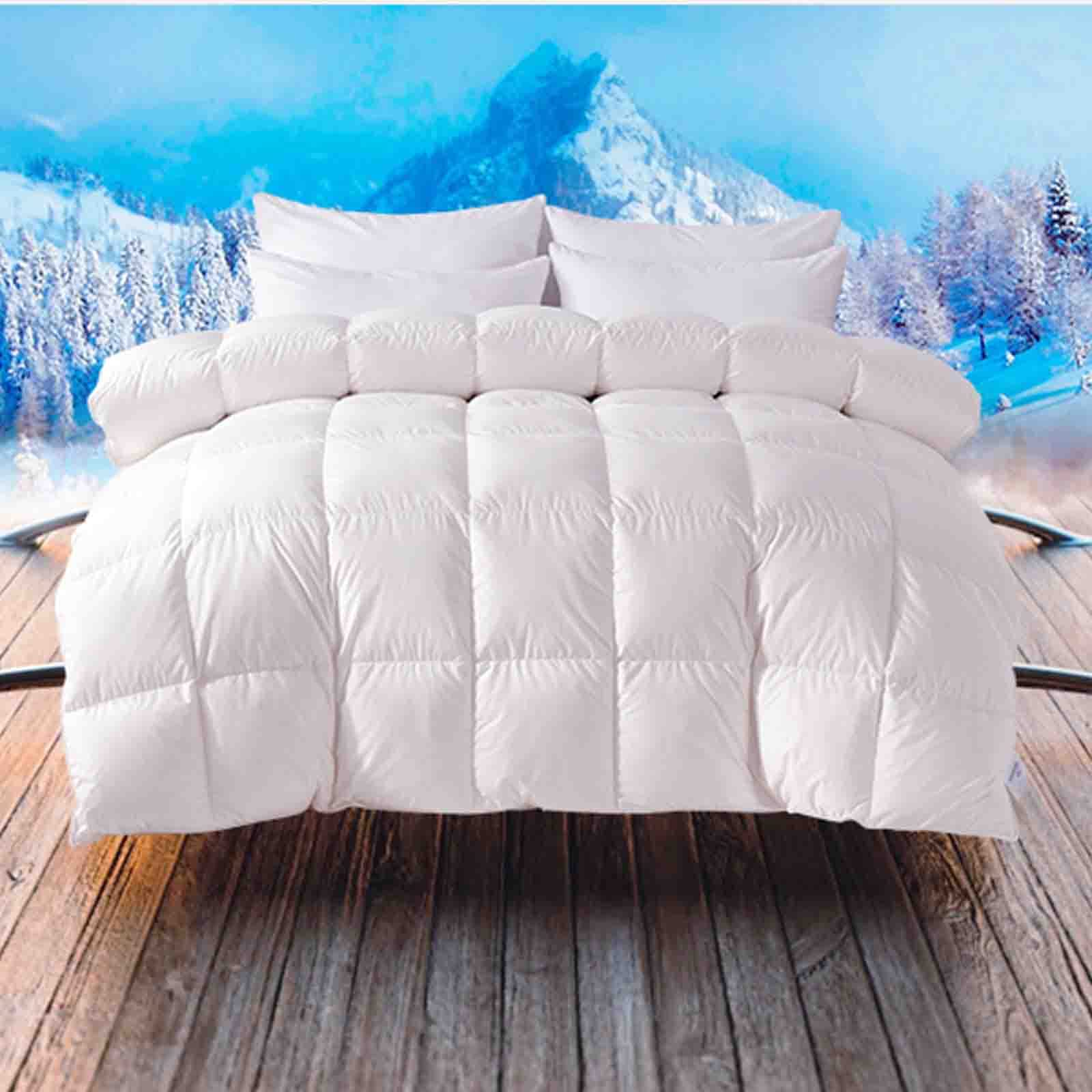 NZPOST Copripiumino da Letto, piumone in Piuma D'Oca per Tutte Le Stagioni, Imbottito in Piuma, Trapuntato in Cotone con linguette angolari (Bianco 200x230 cm 5 kg)