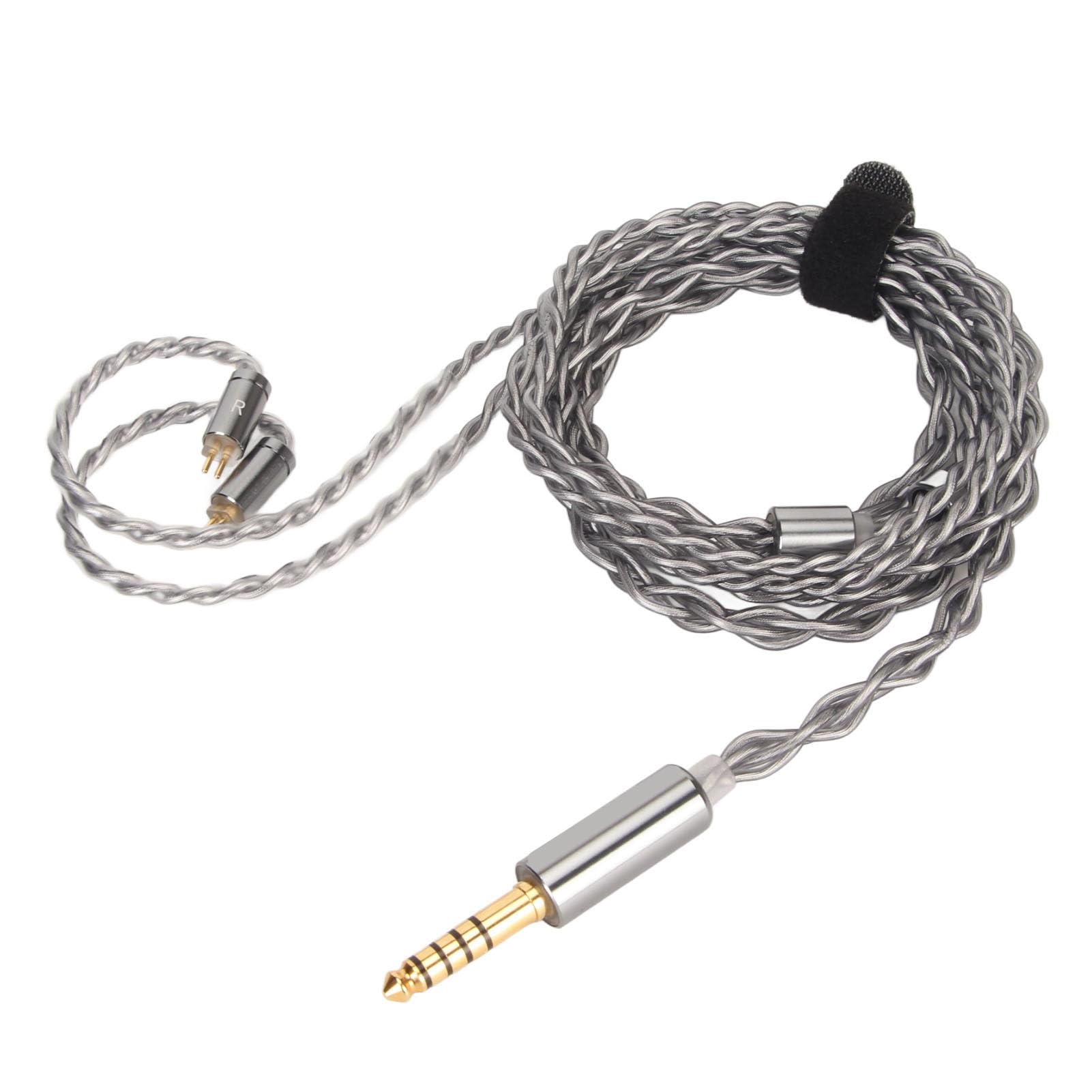 VBESTLIFE Ulepszony kabel słuchawkowy, 49 jednokrystaliczna miedź, posrebrzana, przezroczysta i szczegółowa, izolująca ochrona, do słuchawek BQEYZ i innych (4,4 mm)