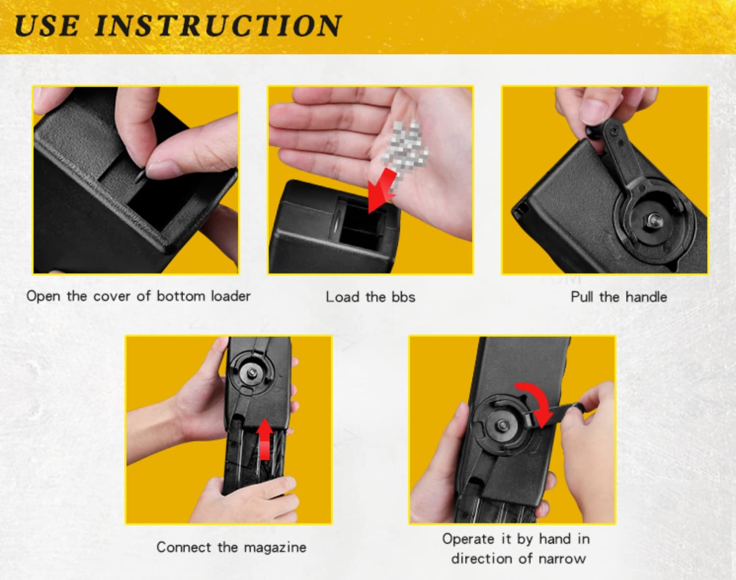 Airsoft Speed Loader M4 Hand Crank Magazine 6MM 1000 Tours Caricabatterie rapido