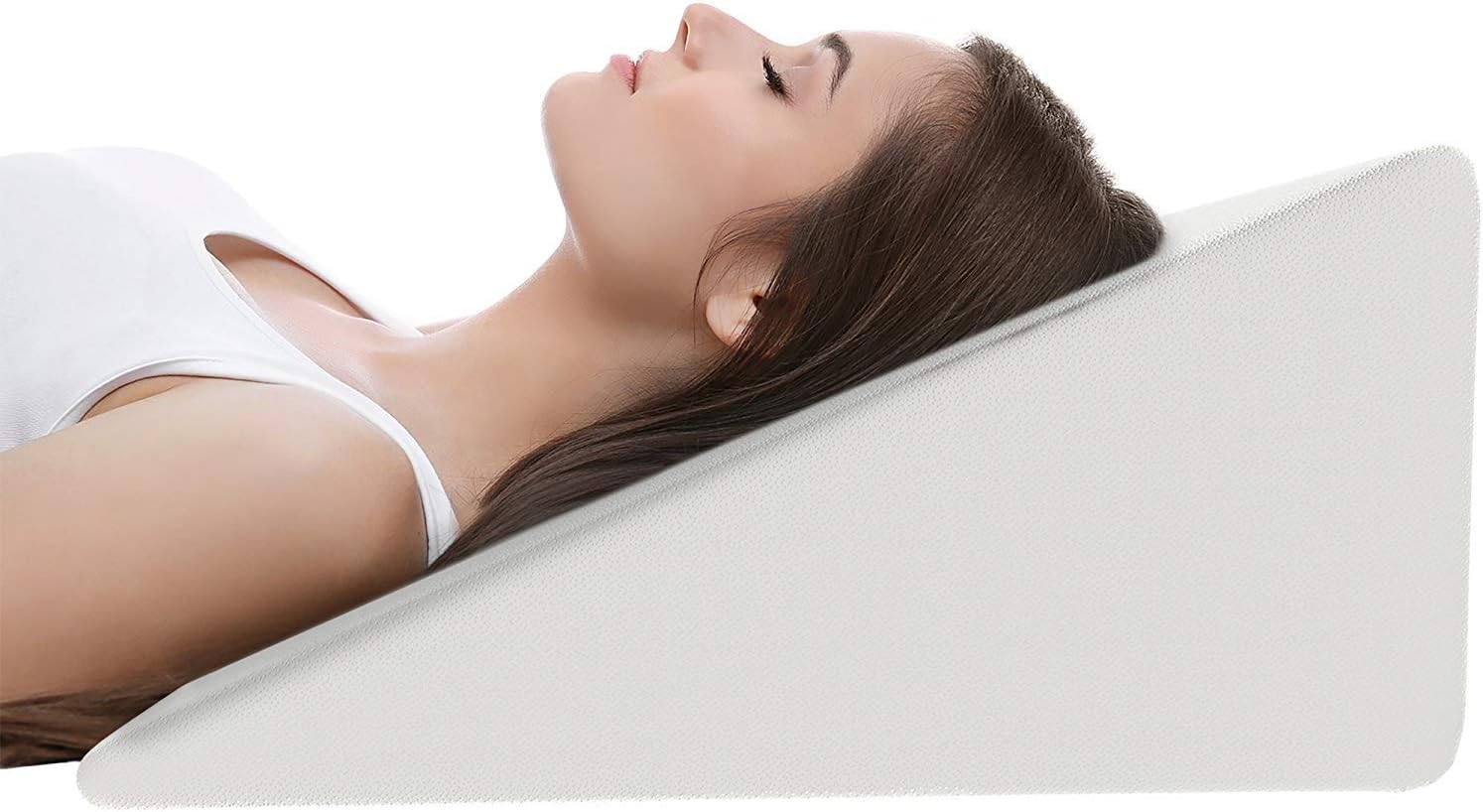 LEBEDO INDIA Medical Foam Wedge Pillow for Acid Re-Flux Sleeping, Reading, Anti-Snoring Post, Surgeries Support Leg Rest Size 28x24x8 Inches
