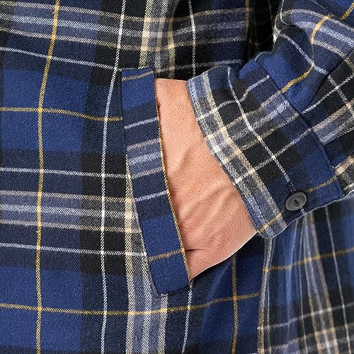 Image of Smith's Workwear Men's Sherpa-Lined Hooded Flannel Shirt-Jacket