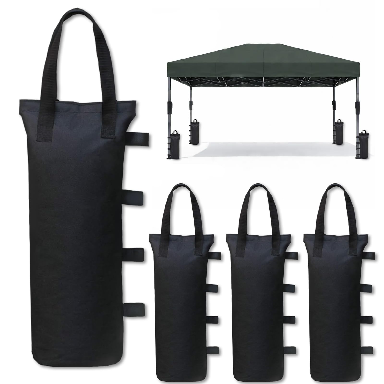 4 Poids Pour Tonnelle En Oxford 600D - 20x50cm - Sacs De Sable Remplissables Avec Bandes Velcro - Imperméable