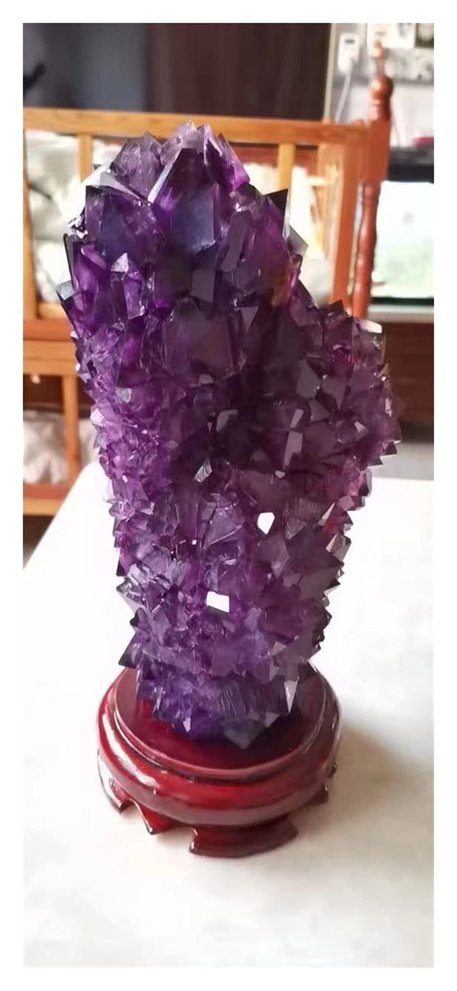 Cristal Natural en Bruto Cristal curativo Bastante púrpura alumbre Puntiagudo racimo Gigante fengshui Piedra decoración del hogar