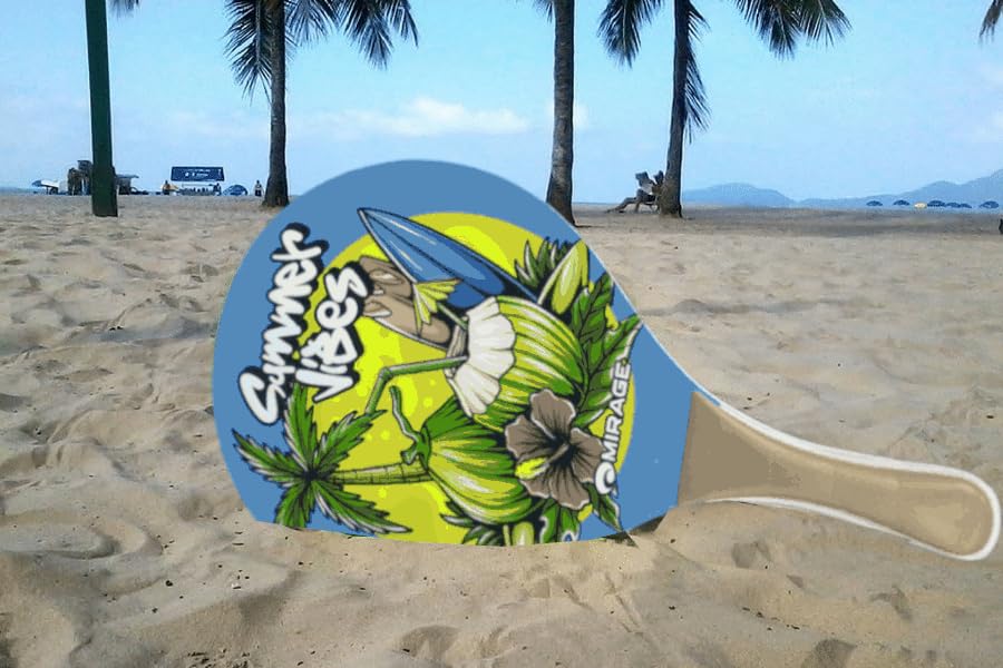Raquettes De Plage En Bois Avec Balle Souple – Jeu De Raquette Beach Tennis Idéal Pour La Plage, Le Jardin Ou La Piscine – Lot De 2 Pour Adultes, Ados Et Enfants