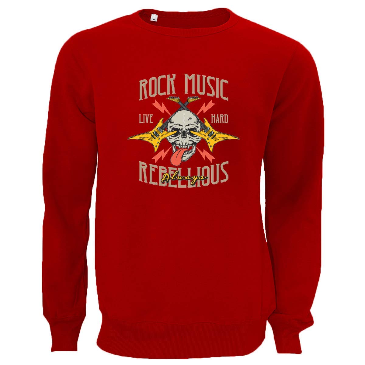 Rock Music Always Rebellious Live Hard Skull Maglione Unisex Pullover