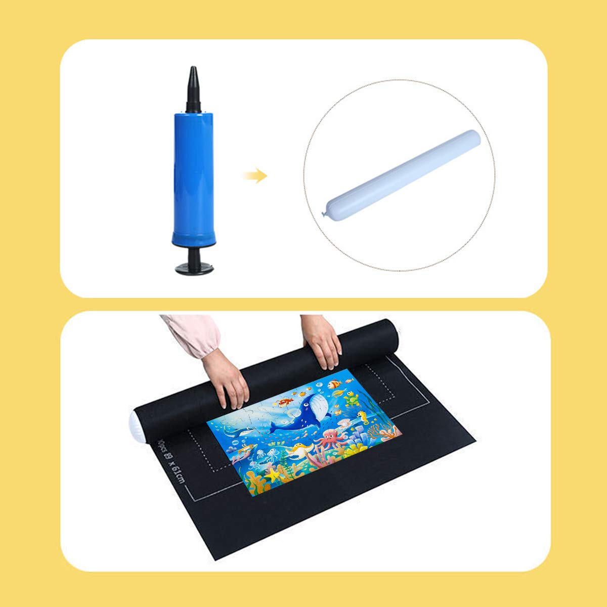POWLYB Tapis de Puzzle en Feutre, Rouleau Puzzle jusqu'à 3000 Pièces