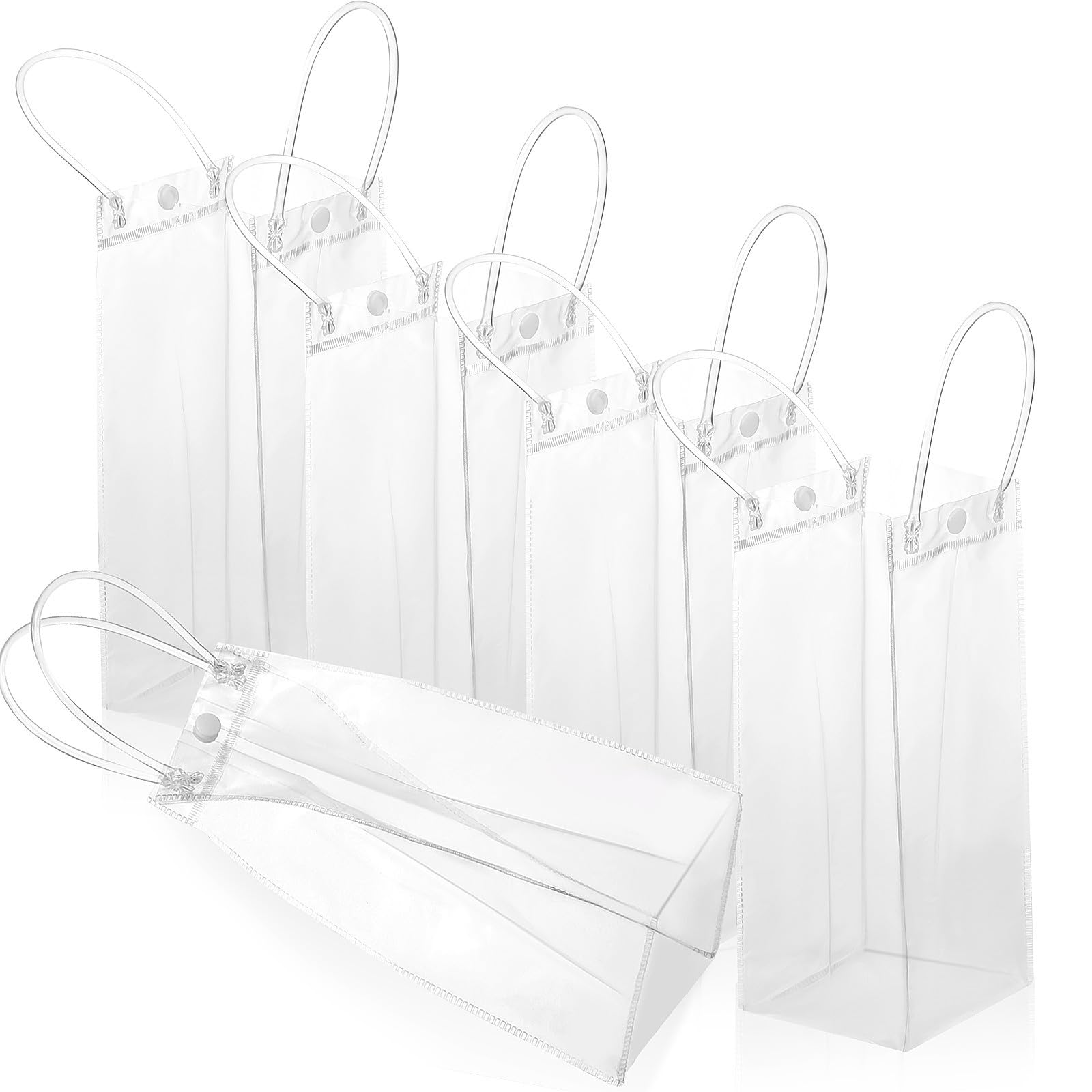 Bolsas transparentes con asas Kisangel de PVC 15 unidades de 10x25x10 cm