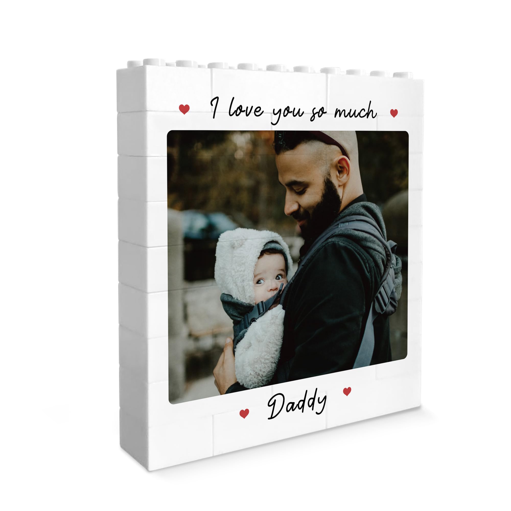 Red Ocean Personalised Fathers Day Photo Block For Him I Love You So Much Daddy Present From Daughter Son Thank You Gifts For Him Building Block Dad