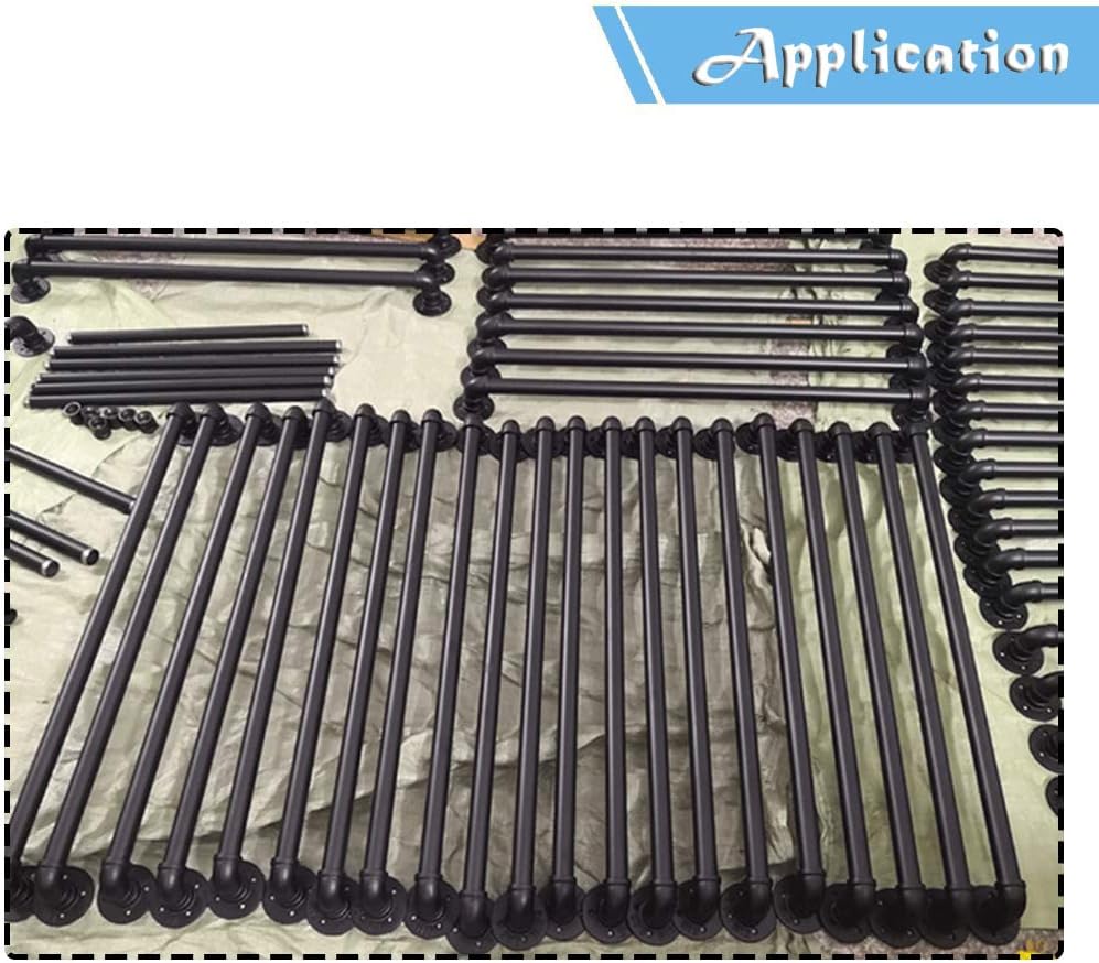Round Handrail Brackets for Staircases Outside Inside Black Matte Metal Wrought Iron | Rail Railing Handrails for Indoor Stairs Lead Direct to Stairwell Door-House or Cellar entryway