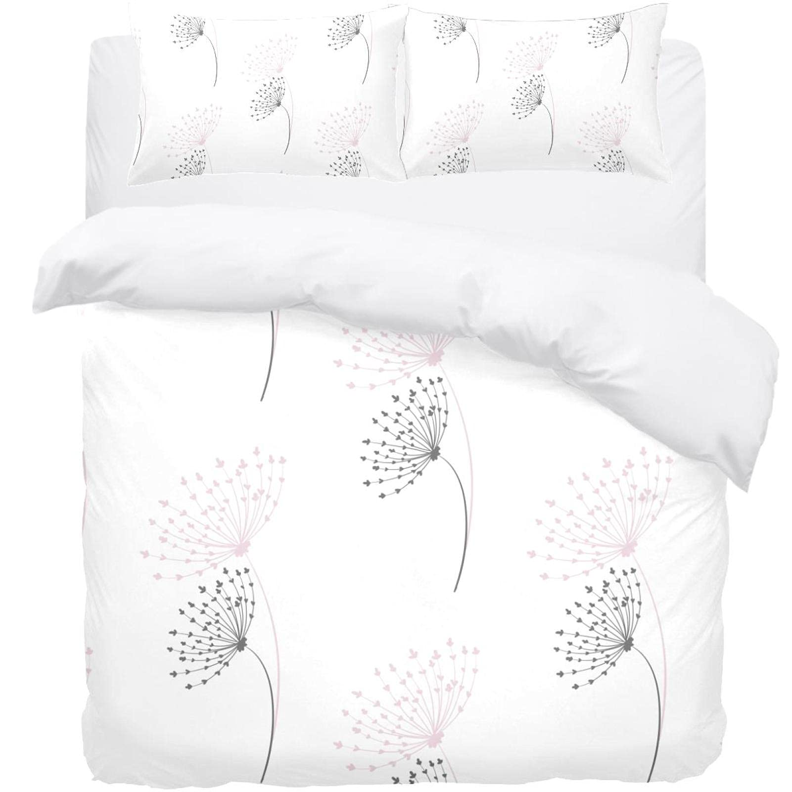 Parure de lit fleurie avec housse de couette douce et thermique pour un confort cocooning