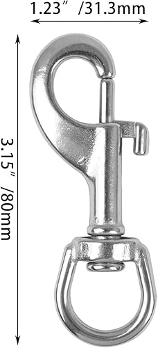 Miniatura 5 de CNBTR Ganchos giratorios de ojo redondo para pernos de acero inoxidable de 3.150in de longitud, paquete de 10