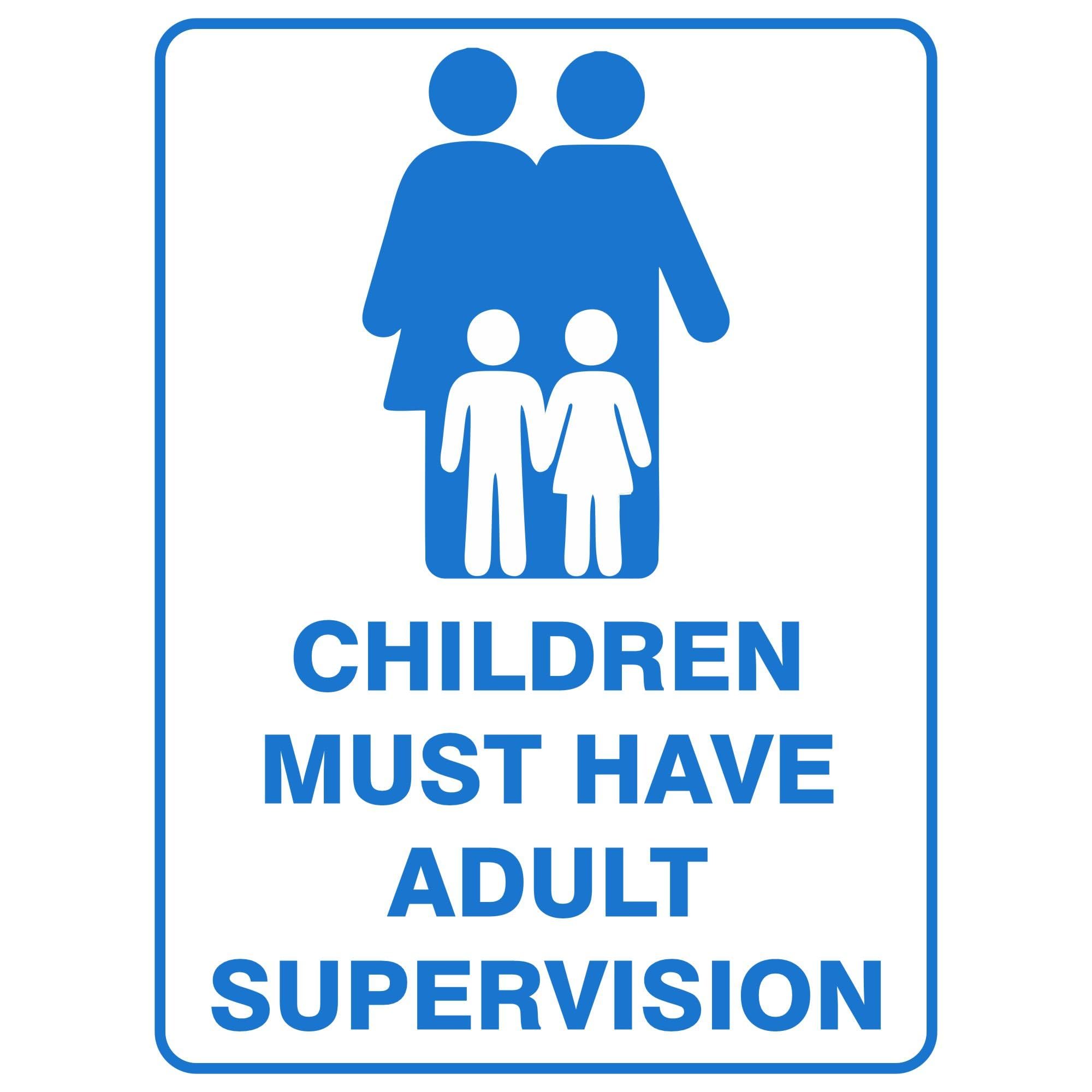 Children Must Have Adult Supervision Pool Safety Signs Metal Tin Sign 8 x 12 inch for Industrial & Commercial