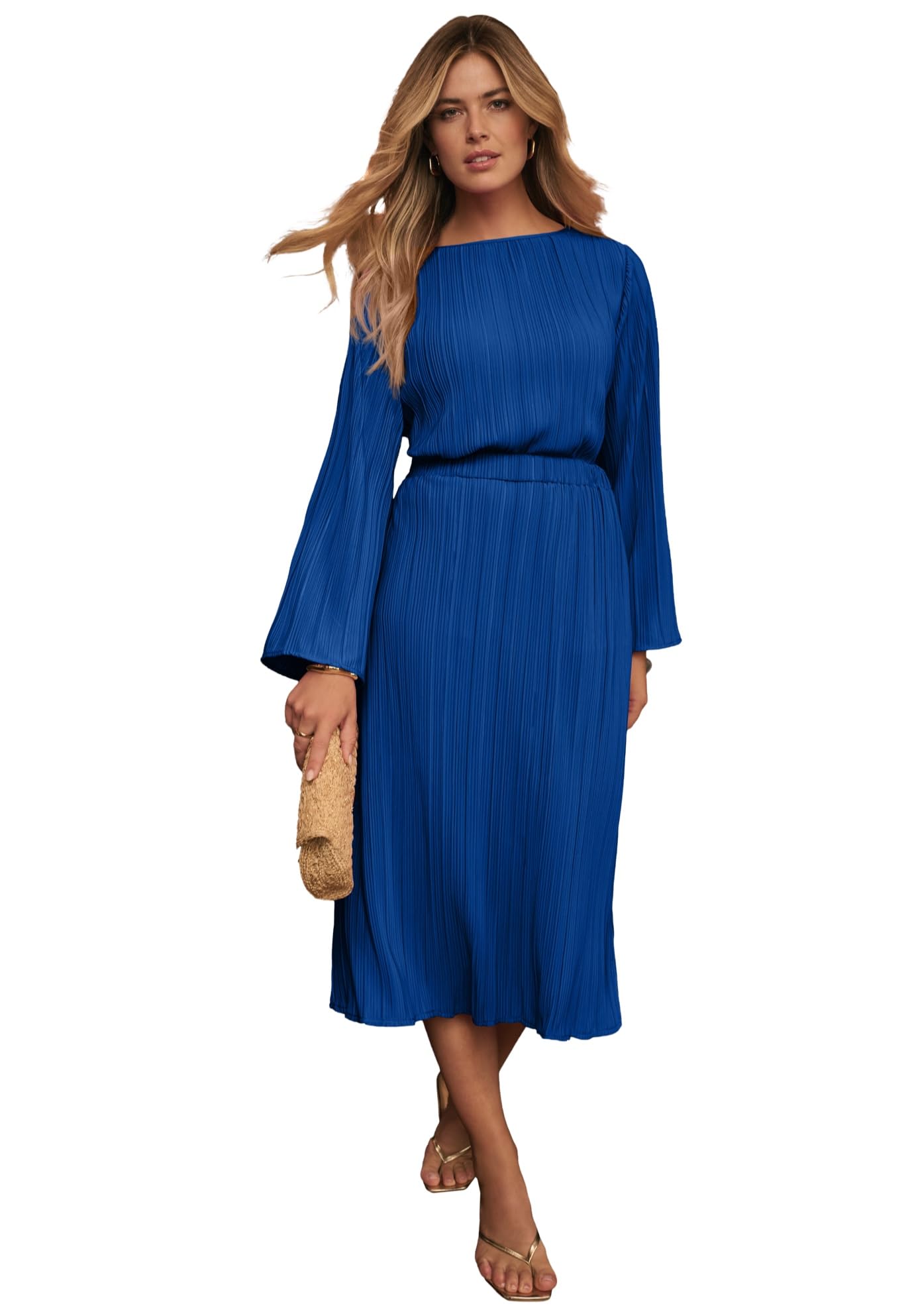 Jessica London Womens Plus Size Plisse Midi Skirt