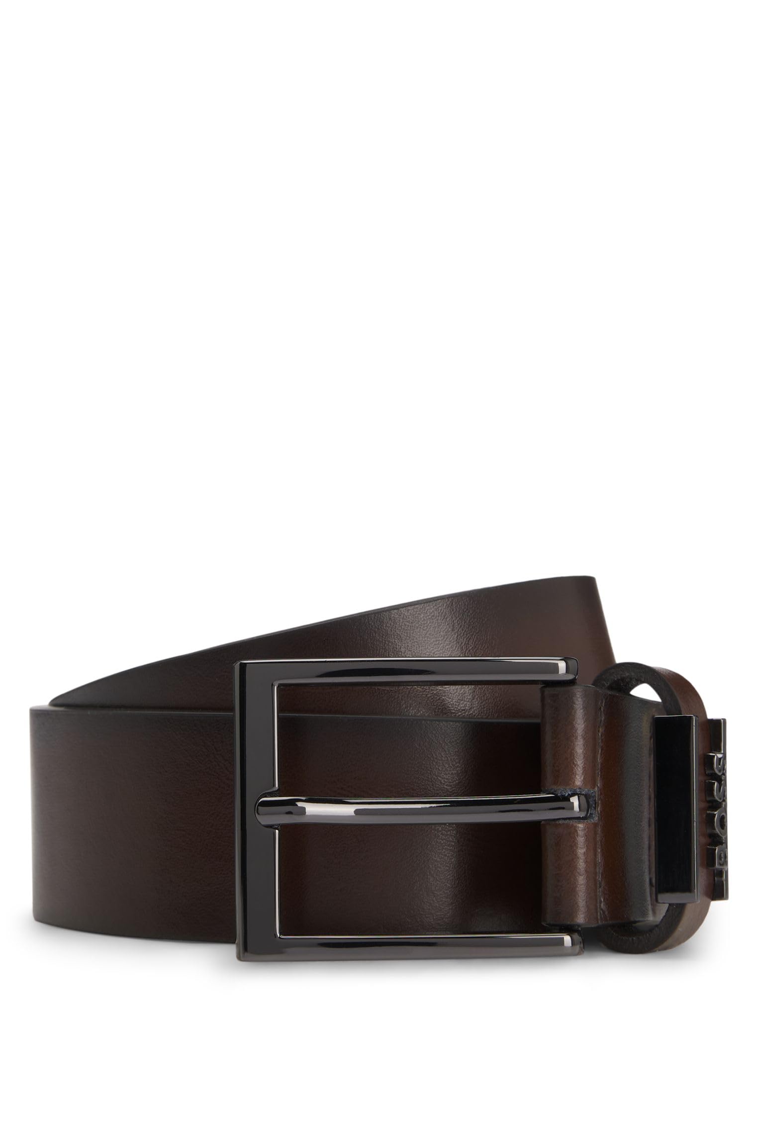 BOSS Herren Cole-Ant Sz35 Gürtel aus italienischem Leder mit gebürsteten Metalldetails