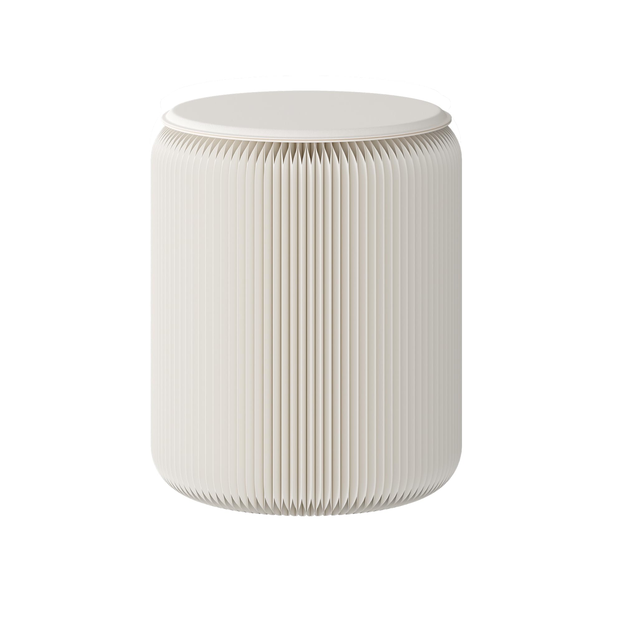 Stool Foldable, Sleek Indoor Decor, White Collapsible Stool with Honeycomb Structure, Supports Heavy Weight, Fit for Office, Bedroom, Living Room and Dining Room, Kraft Paper, H17.7 D14.2