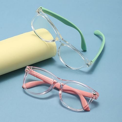 Miniatura 5 de Paquete de 3 lentes de bloqueo de luz azul para niñas y niños, lentes de bloqueo de luz azul para computadora para niños de 3 a 9 años (azul oscuro