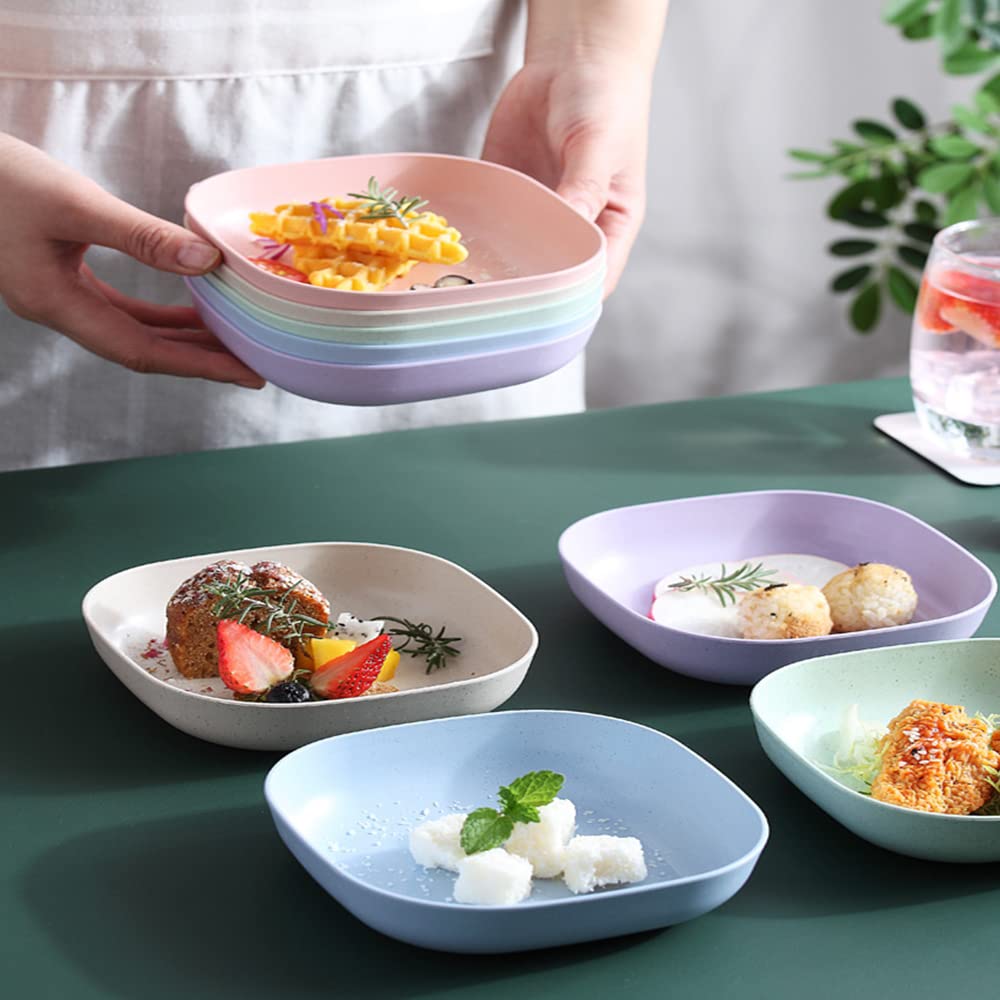 10 Pezzi Piatti Da Dessert, Piatti Quadrati Da Dessert Con Scolapiatti, Riutilizzabile Piatti, Piatti Da Colazione, Per Torte, Dolci, Pasta, Frutta, Cucina, Piatti