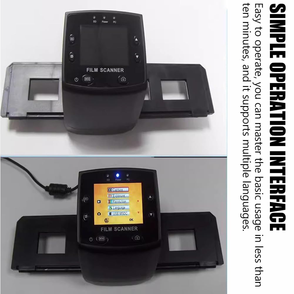 Mini Scanner per Film Digitali, Digitalizzatore Portatile E Diapositiva, Scanner Negativo 135/35 Mm Visualizzatore di Diapositive, Attrezzatura per Scansione di Film Nostalgica