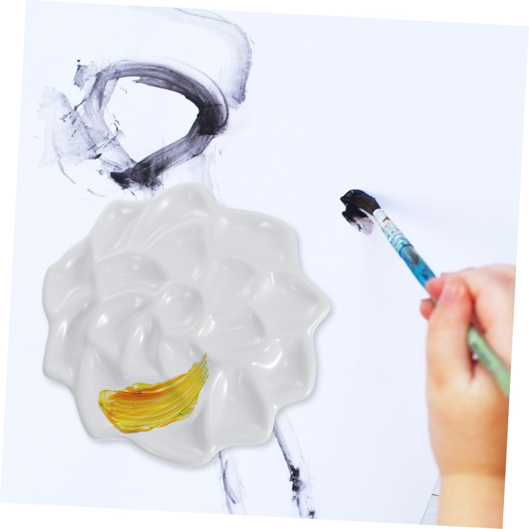 BEBEMOKO Watercolor Tray Mixing Tray Lotus Palette for Pigment Gouache Easy to Clean