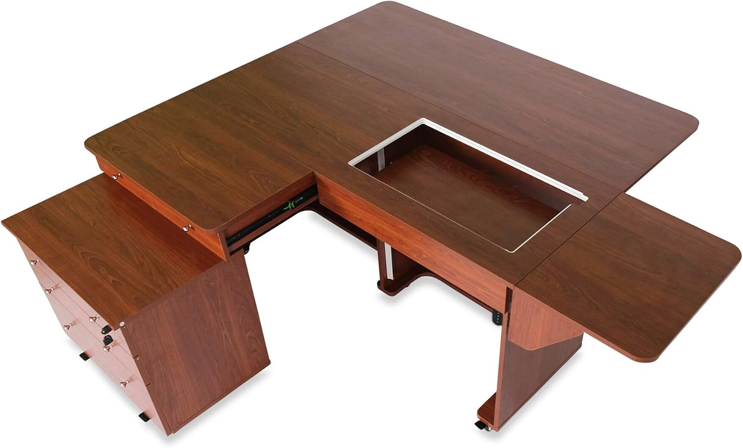 Arrow Sewing Kangaroo & Joey Dual Rail Electric Sewing Cabinet, Teak