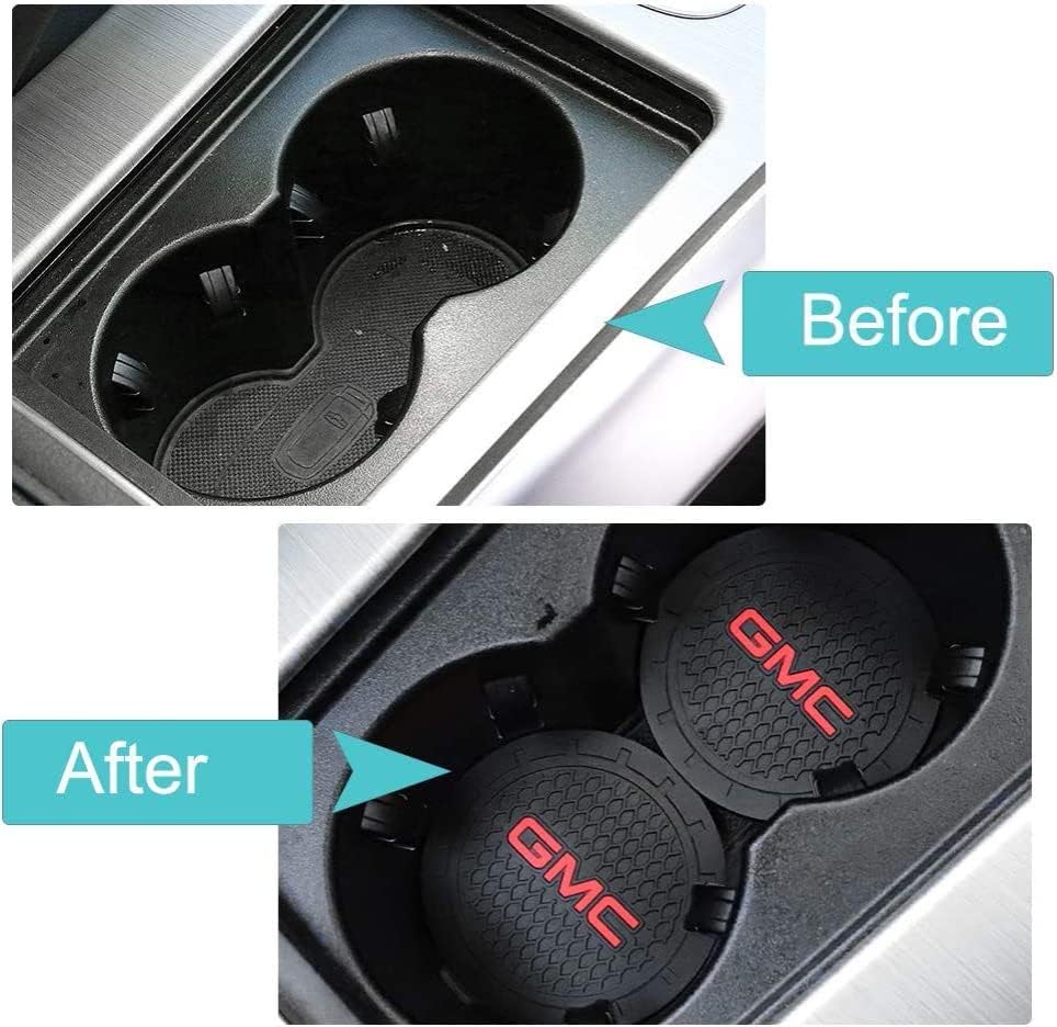 ROORUZ yyyycar 2 Pcs 2.75 inch Car Interior Accessories Anti Slip Cup Holder Mat for GMC All Models (GMC)