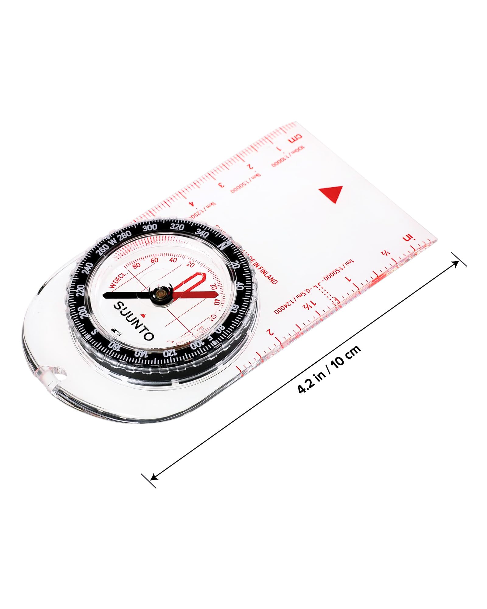 SUUNTO A-10 Bussola Robusta Navigazione Professionale, Compass Multifunzione con Laccetto e Piastra, Correzione Declinazione Regolabile, Impermeabile, per Campeggio Escursioni e all’orienteering