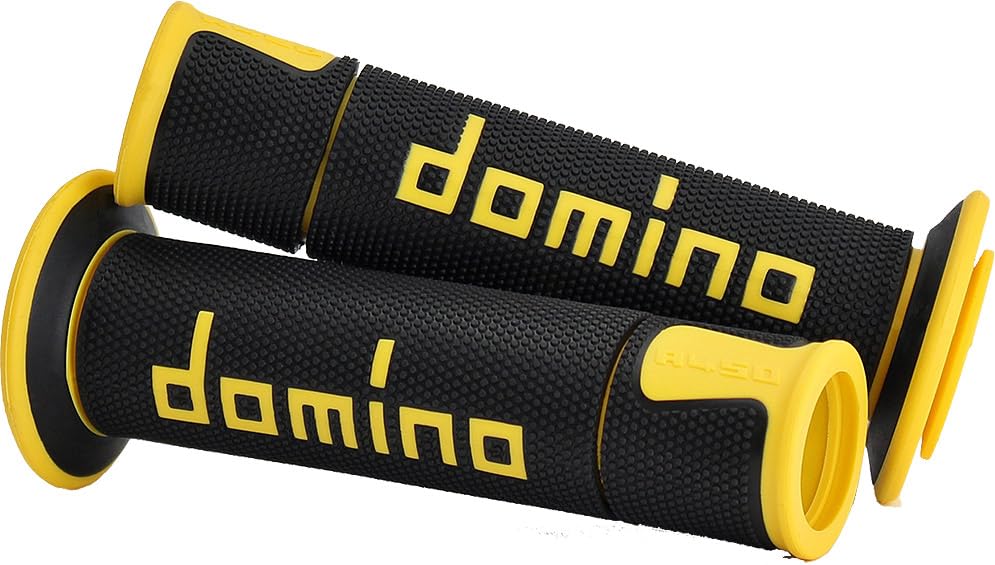 DOMINO Manopole Road Racing A450 in Gomma Nero/Giallo Universali