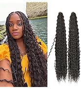 2 Packs Deep Wave Crochet Hair Extensions 30 inch Ocean Wave Crochet Synthetic Hair Long Curly Wa...