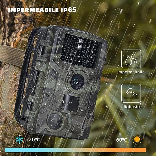 FunKind Wildkamera 4K 50MP, Wildtierkamera mit Nachtsicht Bewegungsmelder Weitwinkel 120°, 850nm IR LEDs Nachtsichtkamera, Nachtsicht bis zu 25 m, Jagdkamera mit 32 GB SD, Wasserdicht IP65