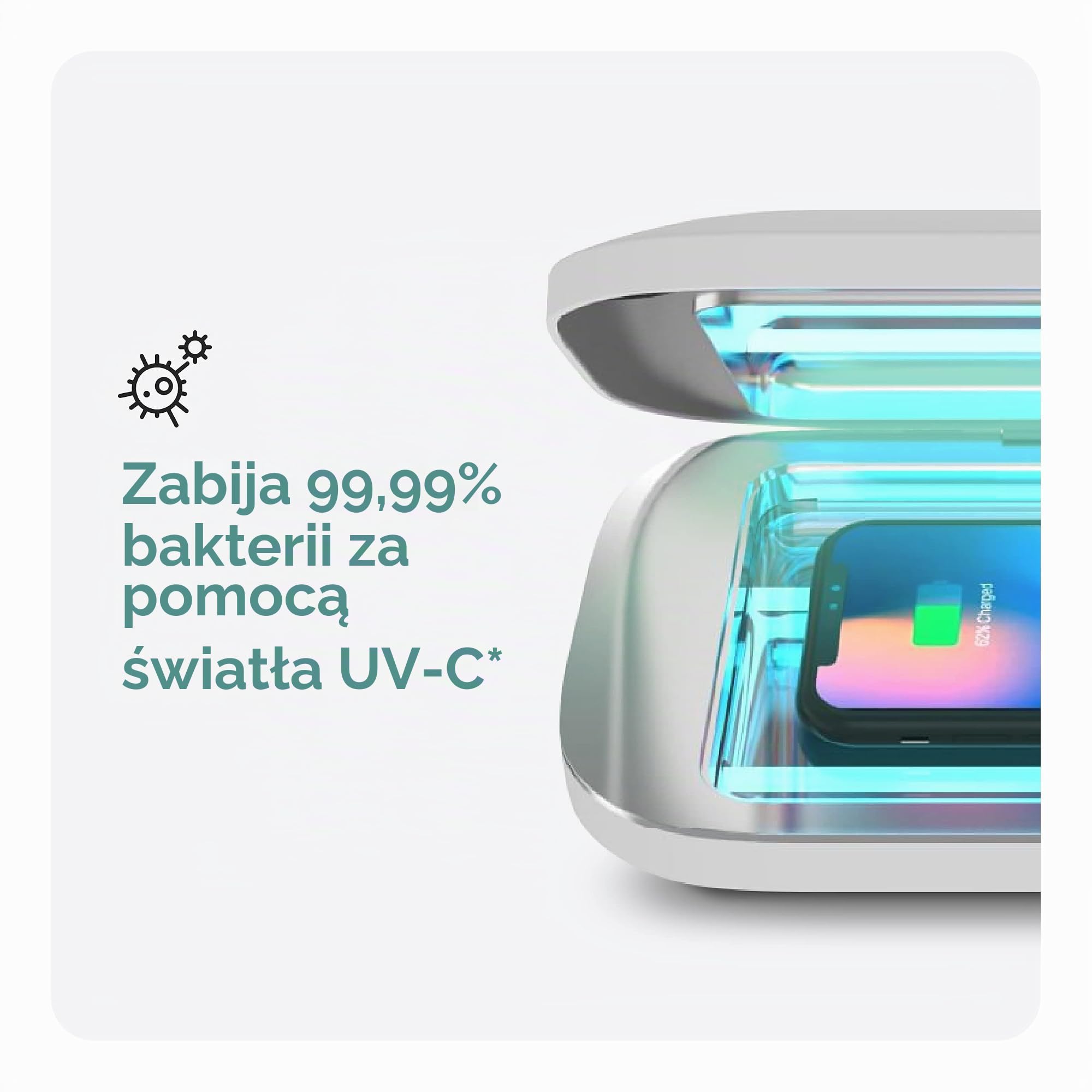 PhoneSoap Pro UV środek dezynfekujący do smartfona i uniwersalna ładowarka, opatentowany i sprawdzony klinicznie dezynfektor światła UV, biały