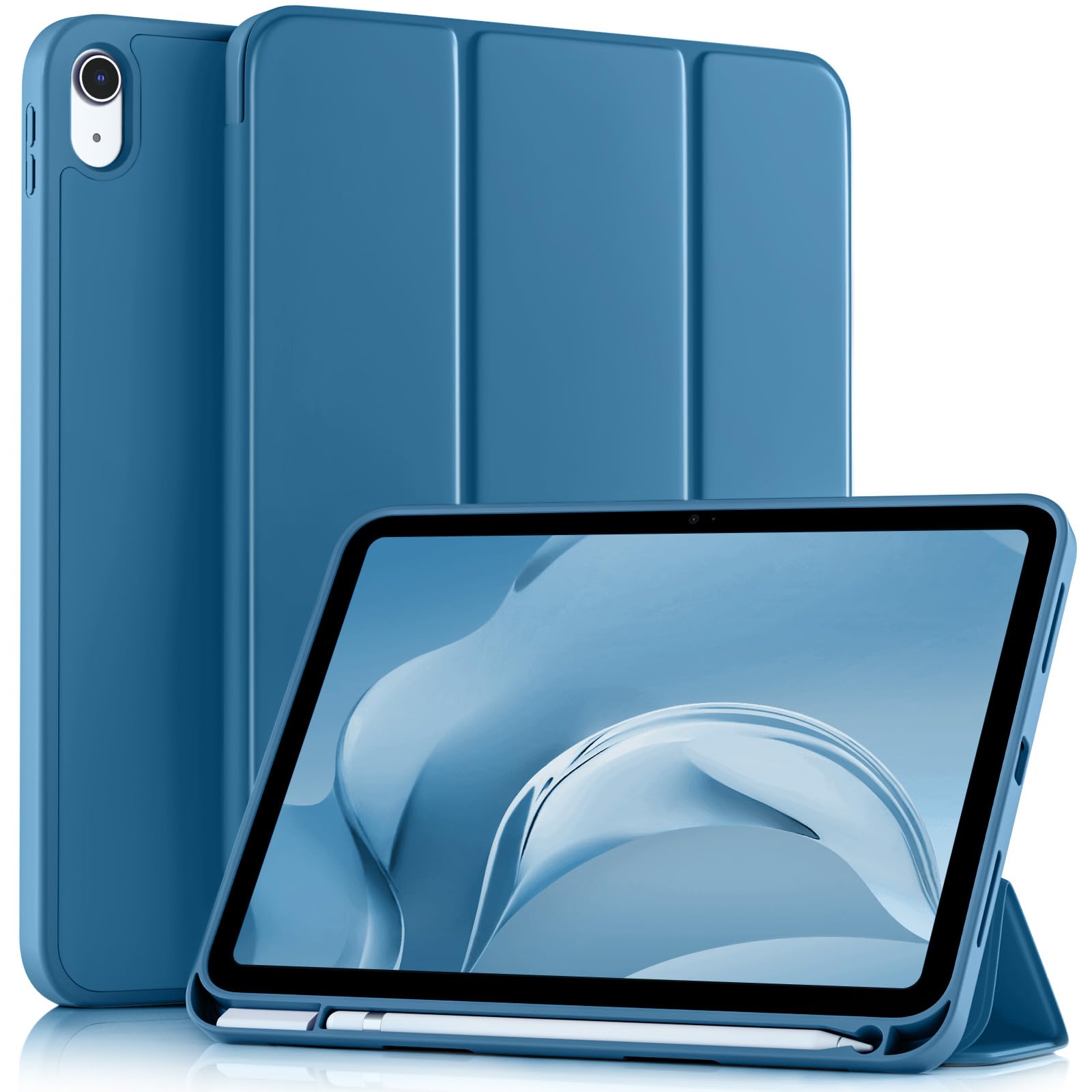 Leather Case For IPad 11th Gen 2025 & 10th Gen 2022 - Burning Basketball Design With Stand