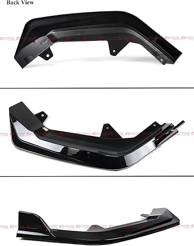 Miniatura 3 de JDM - Juego de 3 piezas de divisor de labios para parachoques delantero, color negro brillante y perla, compatible con Honda Civic EX LX Si Touring