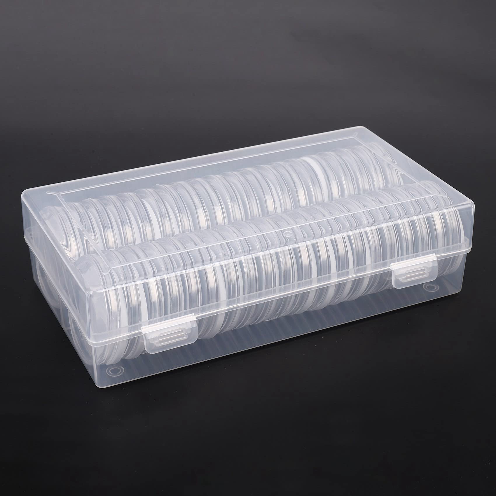 Amazon｜80X 46 mmコインカプセル プラスチック 円形のコイン