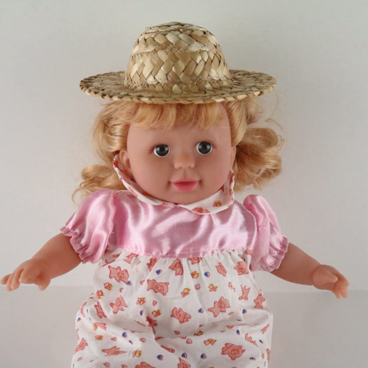 Exogio Lot de 20 Chapeaux de Paille DIY Mini Plage Chapeau de Soleil Art Peinture Chapeau pour la Plage, l'été, Le Travail, Les Chapeaux de Fermier pour, Femmes, Enfants, décoration de fête