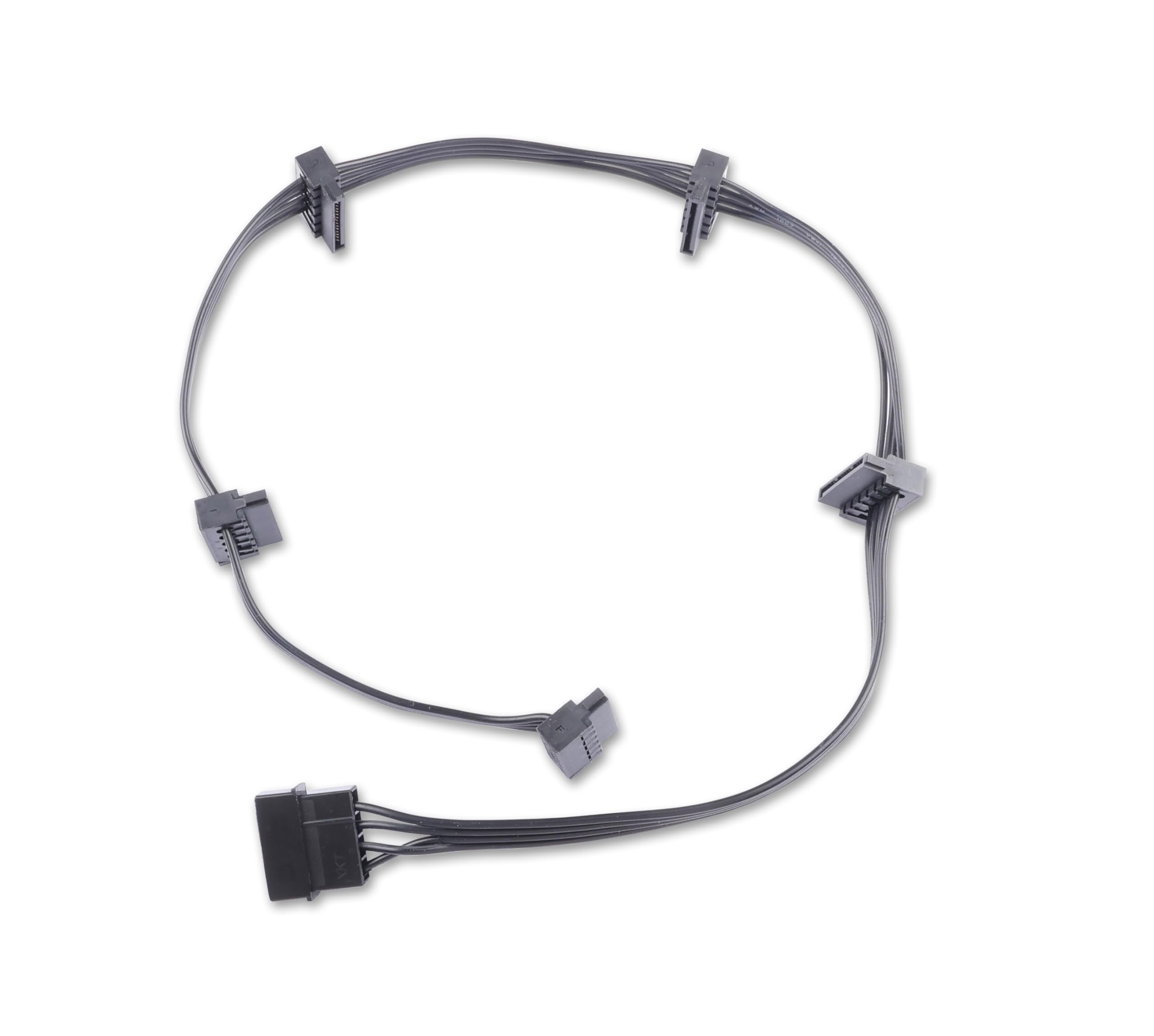 ELFJMZP IDE Molex 4 PIN Female to 5 x SATA 15 PIN Female Expansion Power Cable 23.6in 18AWG Tinned Copper - for PC/NAS/Server Mechanical Hard Drives/SSDs