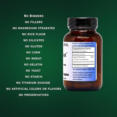 Miniatura 4 de Fad-Kat Fadogia Agrestis y Tongkat Ali  600 mg por cápsula  Apoyo para el rendimiento atlético  60 cápsulas vegetales  Sin estearatos